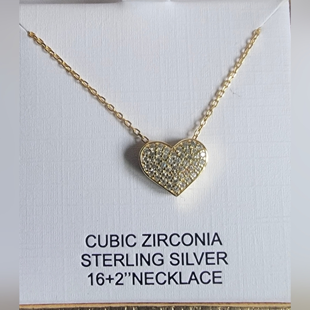 Charlotte & Lexi Heart Pendant Necklace, Sterling Silver